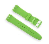 BBPLWEEA YingYou Black Watchband Compatible With Swatch Strap Buckle Silicone Watch Band 17mm 19mm 20mm Rubber Strap16MM Accessories(Green,20mm)