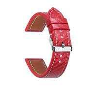 BBPLWEEA YingYou Carbon Fiber Textured Leather Strap Cowhide Soft Men's Watch Accessories Wristband 18mm 20mm 22mm 24mm(Red-Silver,24mm)