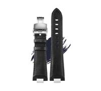 BBPLWEEA YingYou Compatible With Tissot 1853 Super Player PRX Series T137.410/T137.407 Leather Watchband Men's Raised Watch Strap 12mm(B-Black-silver b)