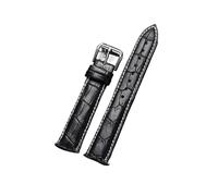 BBPLWEEA YingYou Cowhide leather strap 16mm 18mm 20mm 22mm 24mm Strap solid buckle black brown(Black(white line),18mm)