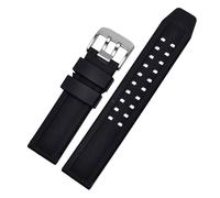BBPLWEEA YingYou Diving Sports Watchband Compatible With Luminox Watch 3051 7251 3050 1820 7251 3051 Silicone Rubber Watch Strap 20mm 22mm 23mm(Black-Silver,23mm)