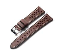 BBPLWEEA YingYou Handcrafted Cowhide Leather Strap Ventilated Design 18/20/21/22MM Green Brown Gray Men's Ultra-Thin Bracelet(Maroon,18mm)