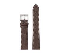 BBPLWEEA YingYou Handmade Genuine Leather Watch Band 18mm 20mm 22mm Soft Cowhide Watch Strap Quick Release Wristband Belt(Coffee white line,22mm)