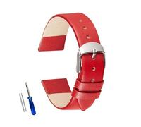BBPLWEEA YingYou Leather Watch Band 14mm 16mm 18mm 20mm 22mm Thin Smooth Straps Belt Bracelets Soft Comfortable Strap(Red,16mm)