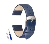 BBPLWEEA YingYou Leather Watch Band 14mm 16mm 18mm 20mm 22mm Thin Smooth Straps Belt Bracelets Soft Comfortable Strap(Blue,18mm)