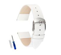 BBPLWEEA YingYou Leather Watch Band 14mm 16mm 18mm 20mm 22mm Thin Smooth Straps Belt Bracelets Soft Comfortable Strap(WHITE,14mm)