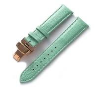 BBPLWEEA YingYou Leather Watch With Green Soft Cowhide Men's And Women's Accessories Substitute Compatible Longines Tissot Strap(Light blue rose,17)