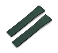 BBPLWEEA YingYou New CTS Rubber Watch Strap 16 18 19 20 21 22mm Quick Release Original Silver Buckle Watch Bands FKM Watch Strap For Cut To Size(Green No Buckle,21mmx18mm)