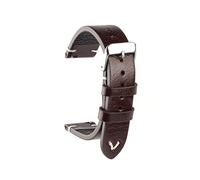 BBPLWEEA YingYou New Oil Wax Leather Watch Strap 18mm 20mm 22mm Vintage Watch Band Black Blue Brown Available Handmade Watchband Accessories(Dark brown,22mm)