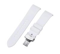 BBPLWEEA YingYou Quick-release Silicone Watch Strap 18mm 19mm 20mm 22mm 24mm Sports Watch Strap Butterfly Buckle Black, Brown And Red(White,22MM_GOLD CLASP)