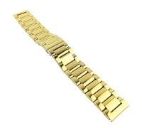 BBPLWEEA YingYou Replacement Stainless Steel Watch Band Glossy Matte Dual Color Butterfly Buckle Belt Watch Strap 16 18 20 21 22 23 24 26mm(Gold,16mm)