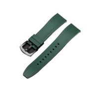 BBPLWEEA YingYou Rubber Watch Strap, Suitable For 20mm 22mm 24mm Quick Release(Green-Black,24mm)