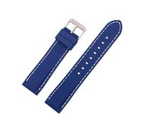 BBPLWEEA YingYou Silicone Rubber Watch Band Universal Waterproof Sport Strap Compatible With Bracelet Watchband 16mm 18mm 20mm 22mm 24mm(Royal blue white lin,20mm)