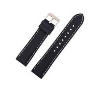 BBPLWEEA YingYou Silicone Rubber Watch Band Universal Waterproof Sport Strap Compatible With Bracelet Watchband 16mm 18mm 20mm 22mm 24mm(Black white line,20mm)
