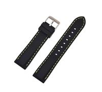 BBPLWEEA YingYou Silicone Rubber Watch Band Universal Waterproof Sport Strap Compatible With Bracelet Watchband 16mm 18mm 20mm 22mm 24mm(Black yellow line,16mm)