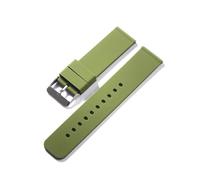 BBPLWEEA YingYou Silicone Strap Quick Release Watch Strap 18mm 20mm 22mm 24mm Waterproof Soft Rubber Smart Watch Band Wrist Bracelet Belts(Army green-silver,18mm)