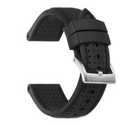 BBPLWEEA YingYou Soft Silicone Rubber Watch Strap 20mm 22mm 24mm Sport Waterproof Breathable Wrist Band Solid Matte Buckle Bracelet(Black-Black,24MM_BLACK BUCKLE)