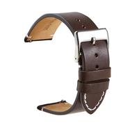 BBPLWEEA YingYou Strap Watchband Band Matte Soft Quick Release Simple Thin Bracelet Cowhide Retro 16mm 18mm 20mm 22mm 24mm(Dark brown,18mm)