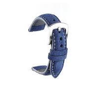 BBPLWEEA YingYou Suede Leather Watchband Handmade Retro Soft Watch Strap Quick Release Replacement Watch Accessories 18mm 19mm 20mm 22mm(Dark blue,19mm)