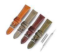 BBPLWEEA YingYou Suitable Compatible With Antique Watch Straps, Handmade Italian Calfskin Leather Watchband 18MM 20MM 22MM, Frosted Retro Style Soft Bracelet(Green,19mm)