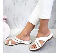 BBPM Flip Flops Women Big Toe Bone Correction Sandals Flip Flops Foot Orthopedic Sandals with Arch Support Non Slip Beach Travel Comfortable Slippers for Correction,White,EU38/US7