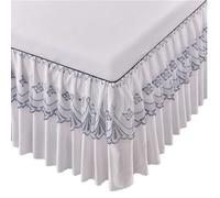 BBPM Pleated Bed Skirt Three Side Coverage Made with Brushed Microfiber White Daybed Dust Ruffle Split Corners - Twin 15 Inches Drop Daybed Skirt,White,Full/140 * 190cm