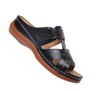BBPM Sandals Women's Fashion Flat Sandals Premium Comfort Orthopedic Sandals with Arch Support Ladies Summer Walking Sandals for Outdoor Sport Roman Sandals,Black,4 UK