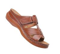 BBPM Sandals Women's Fashion Flat Sandals Premium Comfort Orthopedic Sandals with Arch Support Ladies Summer Walking Sandals for Outdoor Sport Roman Sandals,Brown,2.5 UK