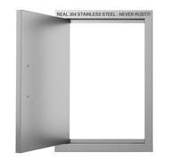 BBQ Access Door 14" W x 20" H-304 Stainless Steel Never Rust-Double Layer-Outdoor Kitchen Doors-Outside Cabinet Door-Weatherproof GrillDoor-Flush Mount BBQ Island Doors-MetalDoor for Outdoor Kitchen