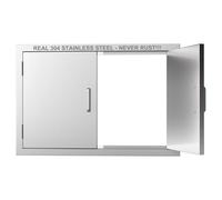 BBQ Access Door 28" W x 19" H-304 Stainless Steel Never Rust-Double Layer-Outdoor Kitchen Doors-Outside Cabinet Door-Weatherproof Grill Doors-Flush Mount BBQ IslandDoor-MetalDoor for Outdoor Kitchen
