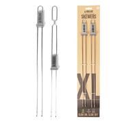 BBQ-AID Extra Long 17" Skewers - Quick Release Barbecue Metal Skewers for Kabobs - Double Pronged, Stainless Steel