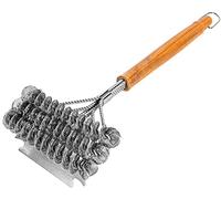 BBQ-AID Grill Brush for Outdoor Grill Bristle Free - 18" BBQ Brush for Grill Cleaning Kit - Safe BBQ Grill Cleaner Brush and Scraper - Stainless Grill Cleaning Brush for Any Grill, Grill Accessories
