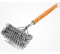 BBQ-AID Grill Brush for Outdoor Grill Bristle Free - 18" BBQ Brush for Grill Cleaning Kit - Safe BBQ Grill Cleaner Brush and Scraper - Stainless Grill Cleaning Brush for Any Grill, Grill Accessories