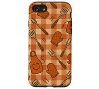 BBQ Aprons Mitts Spatulas Gingham Cookout Style Pattern Case for iPhone SE (2020) / 7/8