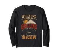 BBQ Backyard Weekend Forecast Grilling Chance Beer Long Sleeve T-Shirt