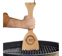 BBQ Bamboo Wooden Grill Scraper with Mini Pot, Pan & Bowl Scrapers, for Griddle and Grills, Cleans Top and Between Grill Grates,Sustainable and Safe Replacement for Wire Bristle Brush (Set of 3)