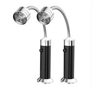 BBQ Barbecue Grill Light, Magnetic for 360 Degree Adjustable BBQ Light, 9-LED Outdoor Grill Lights BBQ Accessories for Outdoor Camping, Picnic, Workshop, Not Included Battery-2 PCS