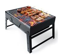 BBQ Barbecue Grill, Portable Foldable Charcoal Grill for Outdoor, Stainless Steel BBQ Tabletop Smoker for Picnic, Garden, Terrace, Camping, Travel, Hiking