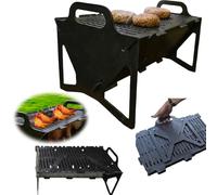 BBQ Barbecue Grill - Tool-Free Setup, 40x22cm Foldable Charcoal Grill for Outdoor,Ideal for Camping/Picnic/Patio, Compatible with Charcoal & Wood Fuel-Portable BBQ