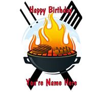 BBQ Barbecue nbc3 Happy Birthday A5 Personalised Greeting card POSTED BY US GIFTS FOR ALL 2016 FROM DERBYSHIRE UK