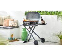 BBQ Barbecue Portable Gas Grill 2 Burner Porcelain enamel coated steel wire grill for easy cleaning, High heat output Dimensions113x53x92cm, Foldable design with wheels Push Button Ignition.