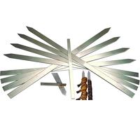 BBQ Barbecue Professional Steel Skewers L-60cm x W2.5cm for Turkish Adana, Persian Koobideh, Brazilian Tandoori Kabab (Pack of 5pcs) (Not Suitable for Oven)