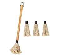 BBQ Basting Mop with Removable Replacement Heads, Barbecue Roasting Grilling Cotton Brush for Outdoor Cooking, Multicolor, Removable Cotton Mop Brush