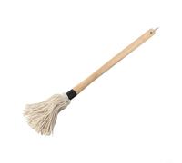BBQ Basting Mop with Wooden Handle, Cotton Grill Brush for Sauce Application, Replacement Heads Available for Outdoor Cooking and Grilling Accessories(A)