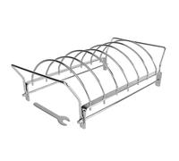 BBQ Beef Ribs Rack, Steel Food Grill with 6 Compartments, Detachable and Foldable - Ideal for Cooking Steaks/Pork Chops/Lamb Chops/Chicken