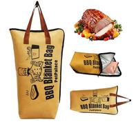 BBQ Blanket for Resting Meat, 18in Insulated Meat Resting Bag, Heavy Duty & Wide Mouth, Reusable Grilling Accessories for Large Brisket/Beef/Steaks/Chicken/Turkey