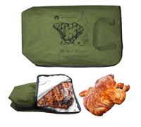 BBQ Blanket for Resting Meat, 5-Layer Insulated Meat Resting Bag for Moisture Retention and Perfect BBQ, Wide Mouth with Handle Design for Briskets, Pork Shoulders, Steaks (Gray Green, 21 Inch)