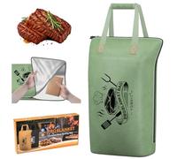 BBQ Blanket for Resting Meat,Barbecue Blanket For Resting Meat,21 Inch BBQ Blanket Meat Resting Bag ,Reusable Smoker Grilling Meat Insulated Brisket Bag Grilling Gifts For Men(Green--With Gift Box)