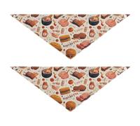 Bbq Cartoon cute dog bandanas Unique Shape Adjustable Fit Triangle Bibs Kerchief Set Cute Pet Accessories for Dogs Cats M