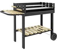 BBQ Charcoal Barbecue Double Grill Large Portable Trolley